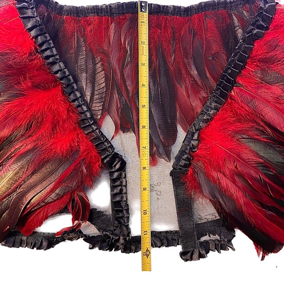 Rooster Feathers Shawl Mini Bolero Jacket- OS - Picture 3 of 5